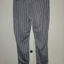  Gamers Majestic Major League Grey with Navy Pinstripes Baseball Pants Waist Sizes 32, 34, 36, 38, 40, Long Pants