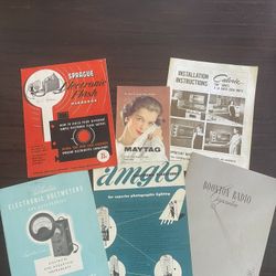 14 Vintage Owners Manuals, Brochures, Users Guides From the 1950s-1960s. All In Very Good Condition. Only $50.