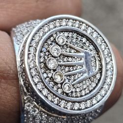 NICE BIG AND HEAVY 925 PAVED MENS RING 