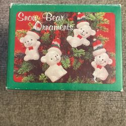 Vintage Snow Bear Ornaments