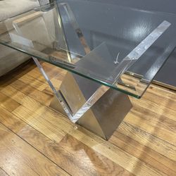 2 Glass Side Tables 
