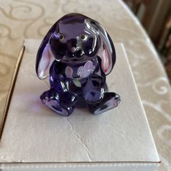 Fenton Hand Painted Purple Bunny Paper Weight