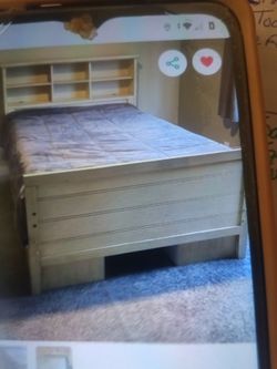 PINK Color Full Size Bed Solid Wood With Memory Foam Mattress