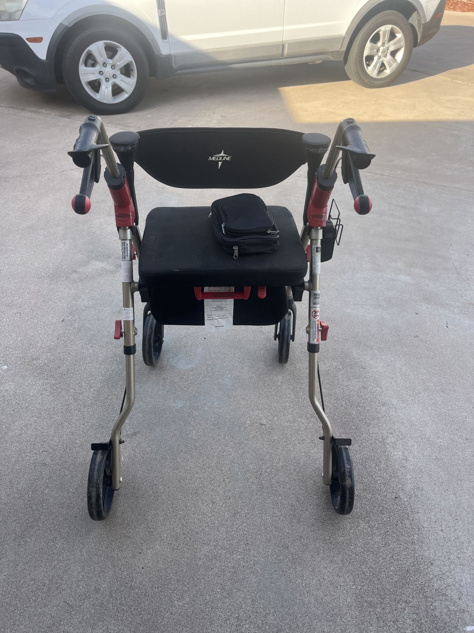 Medline offers several walkers with a 300 lb weight capacity, including both standard folding walkers and rollators with seats $100 OBO