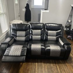 Leather Couch - Black 
