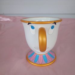 Disney Parks CHIP Mug Beauty & the Beast Coffee Tea Cup Figural Gold