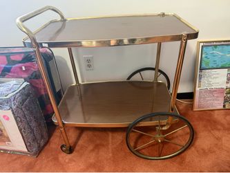 GENUINE MCM Brass Bar Cart