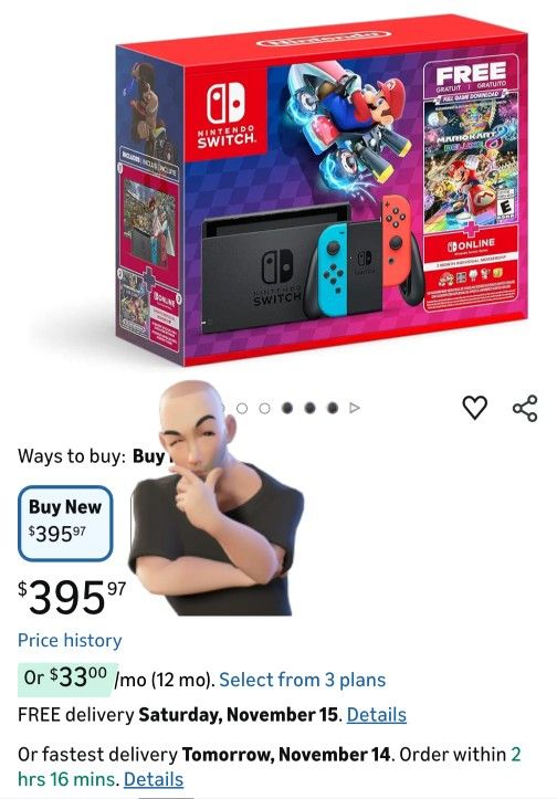 Nintendo Switch™ Mario Kart™ 8 Deluxe Bundle (Full Game Download + 3 Mo. Nintendo Switch Online Membership Included)