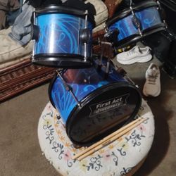 First Act 3 Piece Drum Set W/ Drum Sticks 