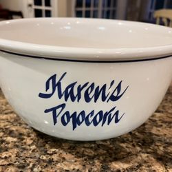 Ceramic Popcorn Bowl (“Karen’s Popcorn”)