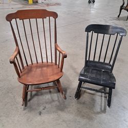 Vintage Wooden Spindle Back Rocking Chairs