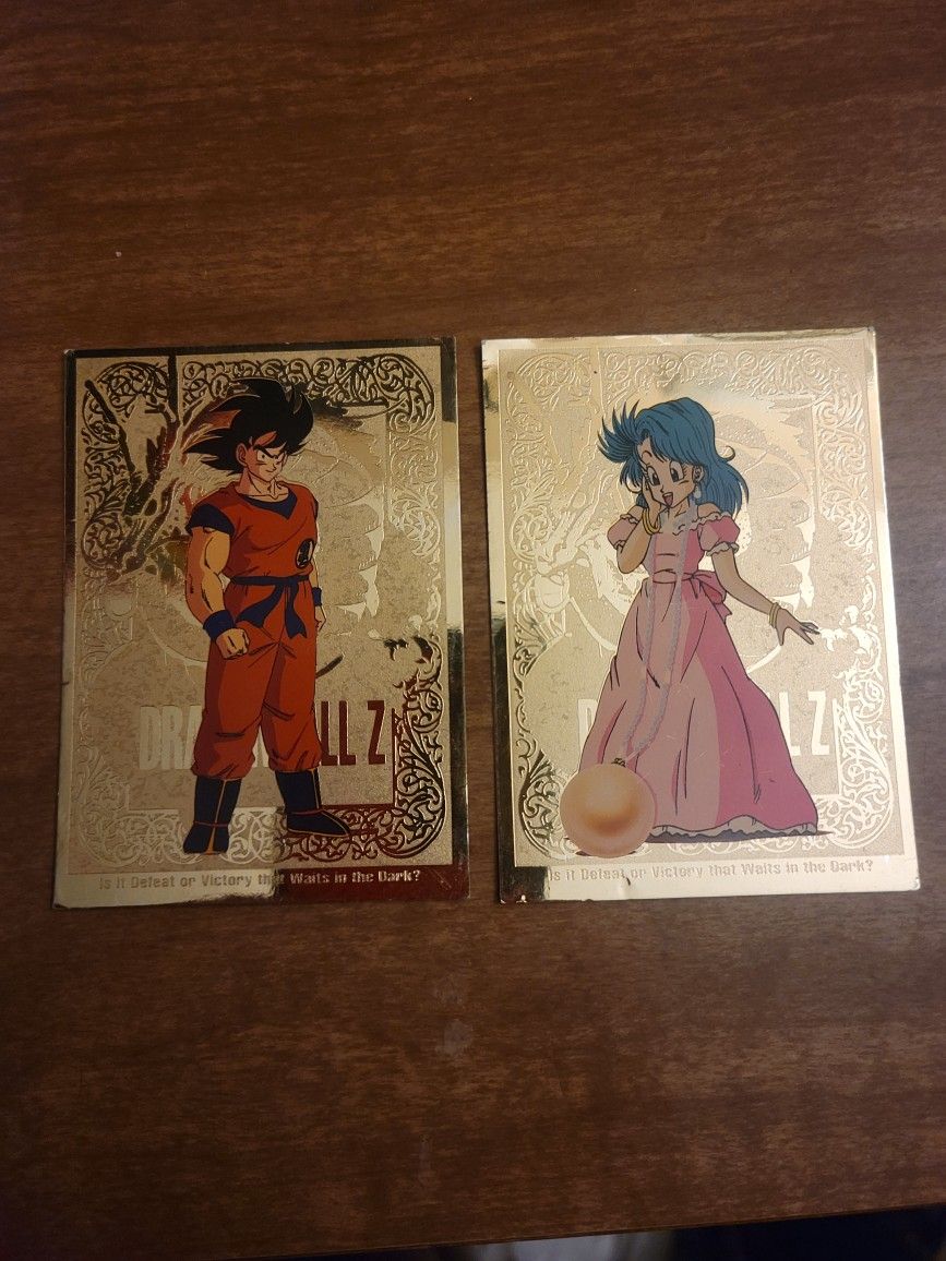 1998 Gold Foil Dragon Ball Z and Bulma Cards
