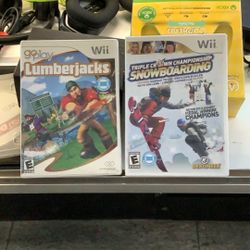2 Wii DVDS LUMBERJACKS AND TRIPLE CROWN CHAMPIONSHIP SNOWBOARDING 