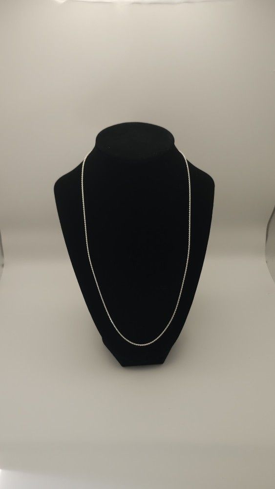 22” Sterling Silver Rope Chain – 925 Italy – New