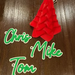 custom 3D-printed name ornament 