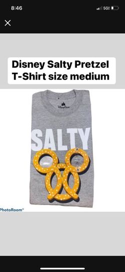 Disney Salty Pretzel T-Shirt available in size medium and large NWT pick up location in the city of Pico Rivera 