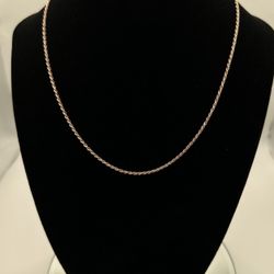16″ 1.5mm Rose-Gold Plated 925 Sterling Silver Rope Chain (Made in Italy)