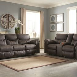 Boxberg Teak Power Reclining Living Room Set Ashley ( Sofa and Loveseat