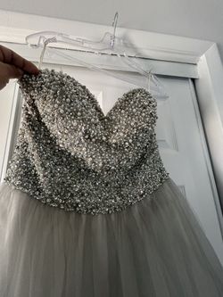 Coya Collection, Silver Prom Dress