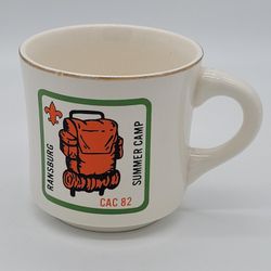 Ransburg Summer Camp Mug - Boy Scouts Of America CAC 1982 Monroe Indiana Vintage