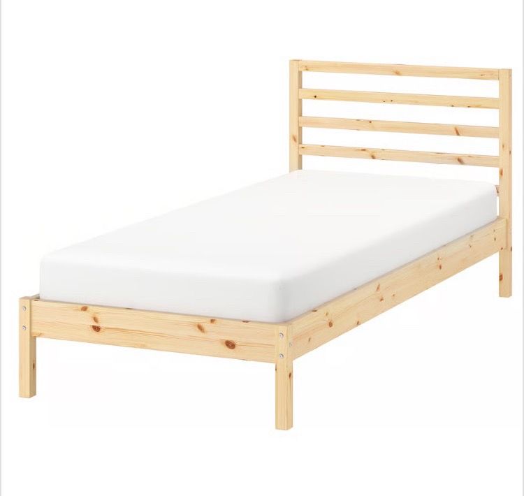 IKEA TARVA Twin Bed Frame + Mattress – Solid Pine