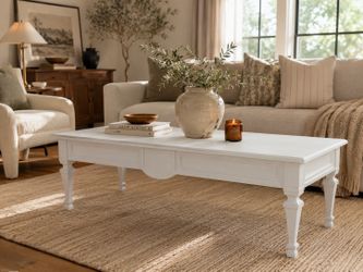 Modern Farmhouse Coffee Table | Solid Wood | Hand Painted