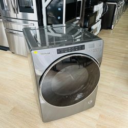 Whirlpool - 7.4 Cu. Ft. Stackable Dryer with Steam and Wrinkle Shield Plus Option - Chrome shadow WEDHC GO
