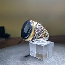 925 Silver Ring With Onyx