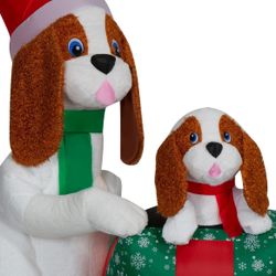 Inflatable Dog With Fur 