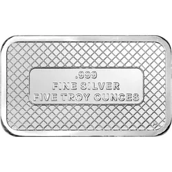 .999 Fine Silver 5 Troy Ounce Bar