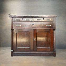 Vintage Antique Restored Eastlake Furniture Cabinet Buffet Granite Dresser