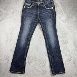 Grace In LA bootcut sz 30 jeans  RN 139056 Western Embellished Cowgirl Dark Wash