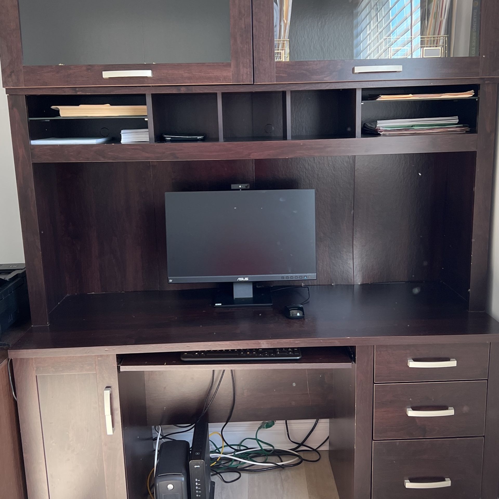 Executive Desk, Hutch & Credenza