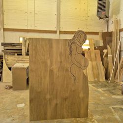 Pregnant Woman Baby Shower Backdrop 