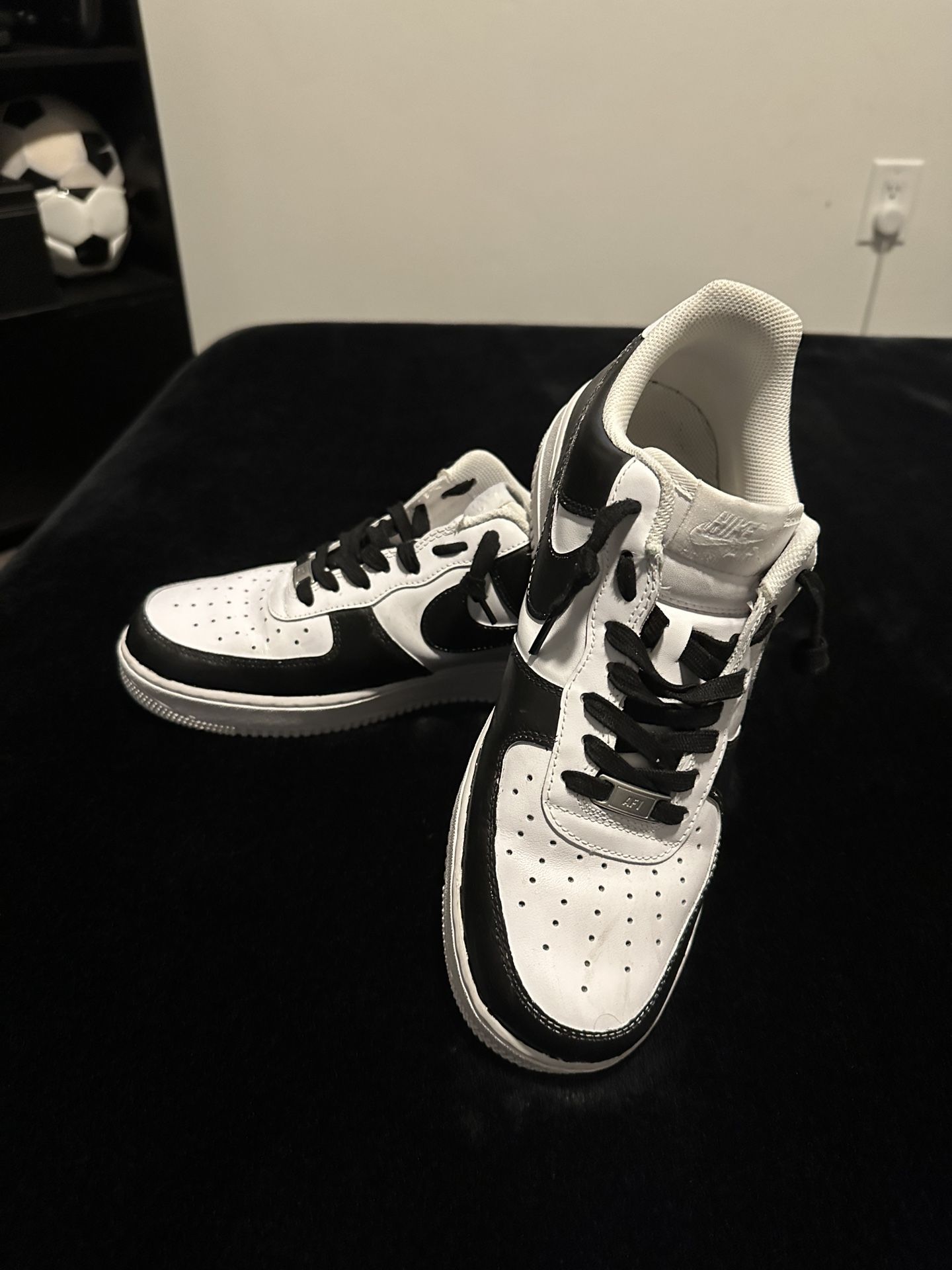 Nike Air Force 1 (Painted Black and White/Panda’s Colorway)