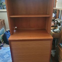 Danish Storage And Display Shelves With Tambour Door