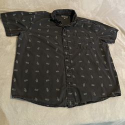 Rogue Shirt Men 3XL Gray Button Down Lightweight  Casual Pocket Short Sleeve