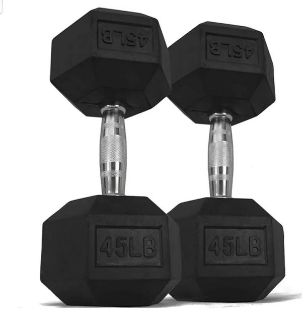 balancefrom rubber encased hex dumbbells