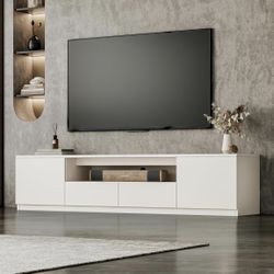 78.7" Modern TV Stand for 55/65/75/ inch TVs, Media Console Table with Large Drawers Storage ,White