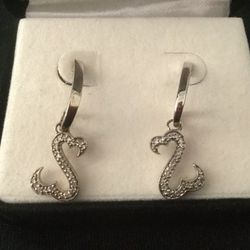Jane Seymour Open Heart Sterling Silver/Diamond Earring