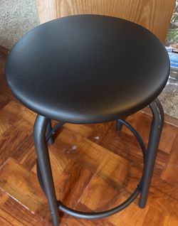 Bar Chair Stool Black Metal Leather Steal Aluminum New Small Compact Storage Tubular Bench Seat Simplicity Grunge Style Light Work Loft Baby Universal