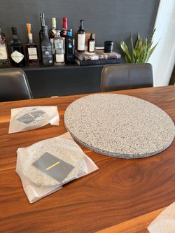 Slash Objects Recycled Rubber Placemats, Trivets & Coasters (12 pcs) + Yield Geo Stands