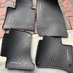 Genuine Porsche Cayenne All Weather Rubber Floor Mats w/ Aux AC (2011-2014) OE