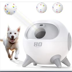 uahpet Automatic Ball Launcher for Dog with Obstacle Detection, 4 Adjustable Distances Ball Thrower Launcher for Medium & Large Dogs with 2 Balls (2.5