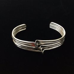 Sterling Silver 5-Band Bracelet Cuff 