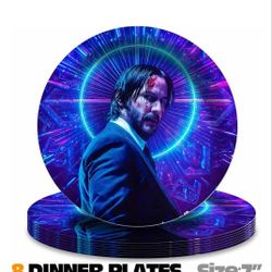 (Birthday Decoration) John Wick Party Supplies Decor DecorationsPlates, Movie Background Cake Topper...
