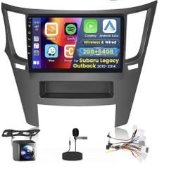 2+64G Android Radio for Subaru Legacy Outback 2010 2011 2012 2013 2014, 9'' Touchscreen for Legacy Outback Stereo with Carplay, Bluetooth, GPS Navigat