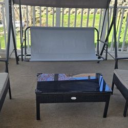 Patio Set for 5 Seats and  Swing for 3