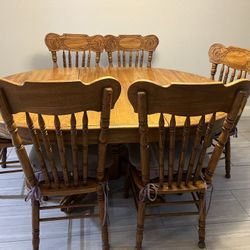 Claw Foot Dining Table & 6 Chairs, Antique Table, Vintage Dining Set