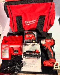 Milwaukee M18 18-Volt Lithium-lon Compact Brushless Cordless 1/4 in. Impact Driver COMBO